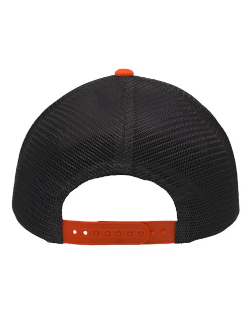 Traditional Lo-Pro Mesh Back Trucker Fit Cap - Heather Grey/ Charcoal/ Orange Back
