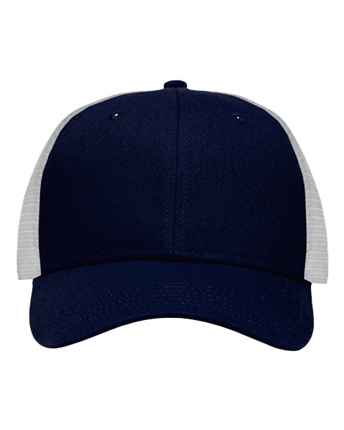 Sportsman Traditional Lo-Pro Mesh Back Trucker Fit Cap - Chino Navy/ White Front