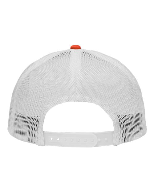 Traditional Lo-Pro Mesh Back Trucker Fit Cap - Chino Orange/ White Back