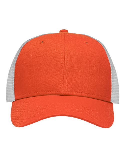 Traditional Lo-Pro Mesh Back Trucker Fit Cap - Chino Orange/ White Front