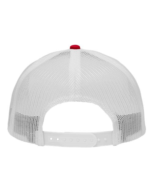 Traditional Lo-Pro Mesh Back Trucker Fit Cap - Chino Red/ White Back