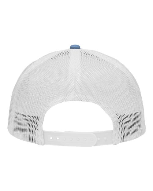 Traditional Lo-Pro Mesh Back Trucker Fit Cap - Chino Sky Blue/ White Back