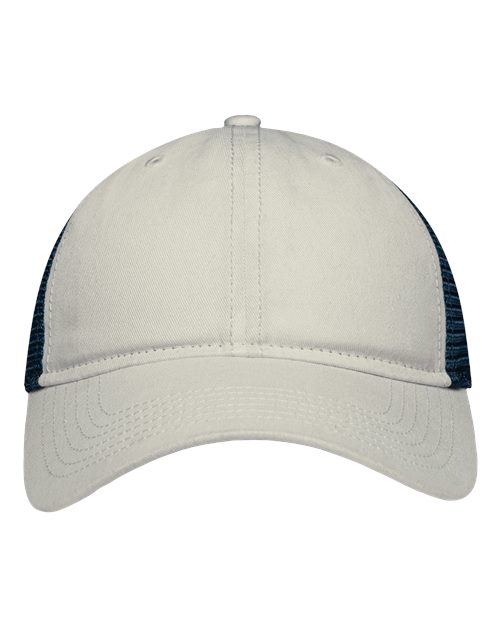 Mesh Dad Hat Fit - Stone/ Navy Front