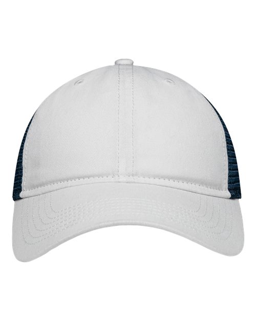 Mesh Dad Hat Fit - White/ Navy Front