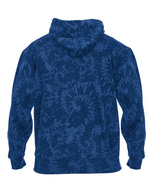 Unisex Tie-Dyed Triblend Hooded Sweatshirt - Royal Tie-Dye Back