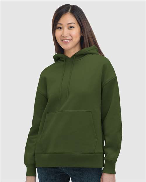 Women's USA-Made Hooded Sweatshirt - Olive Green Front