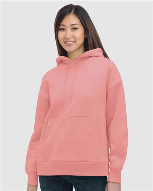 Women's USA-Made Hooded Sweatshirt - Peach Front