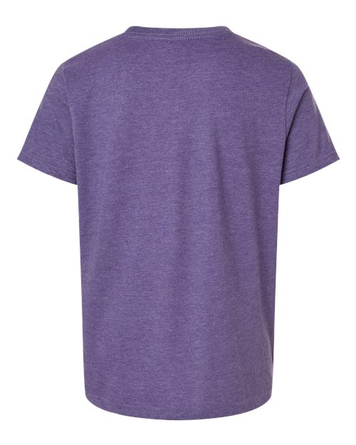 Youth Fine Jersey T-Shirt - Heather Purple Back