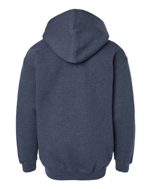 Youth Hooded Sweatshirt - Heather Denim Back
