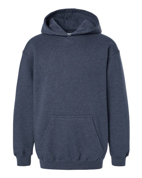Youth Hooded Sweatshirt - Heather Denim Front