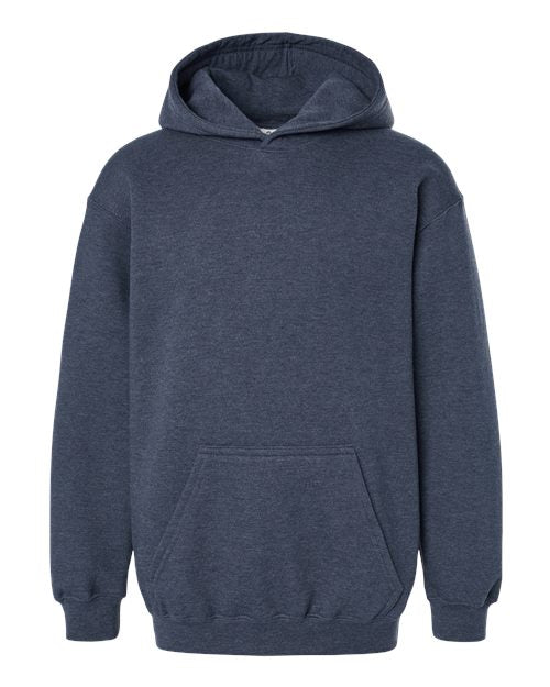 Tultex Youth Hooded Sweatshirt - Heather Denim Front
