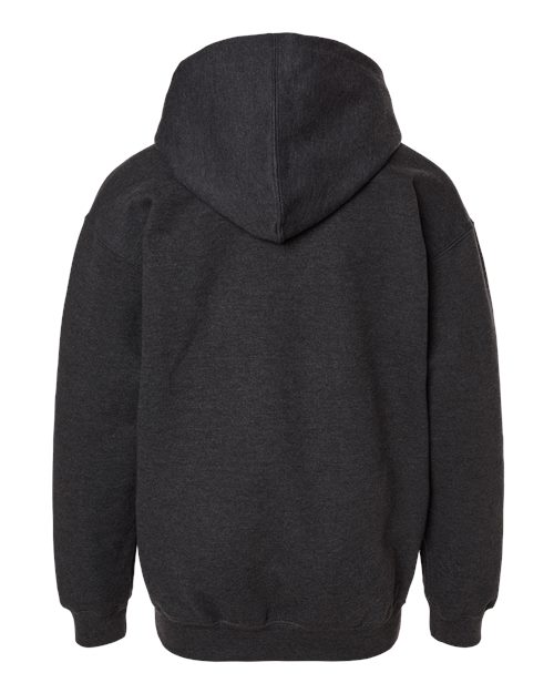 Youth Hooded Sweatshirt - Heather Graphite Back