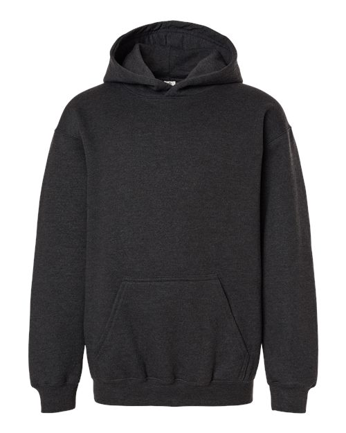 Youth Hooded Sweatshirt - Heather Graphite Front