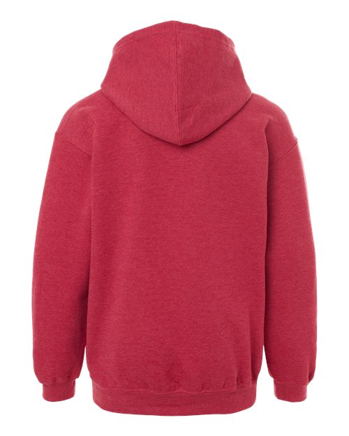 Youth Hooded Sweatshirt - Heather Red Back