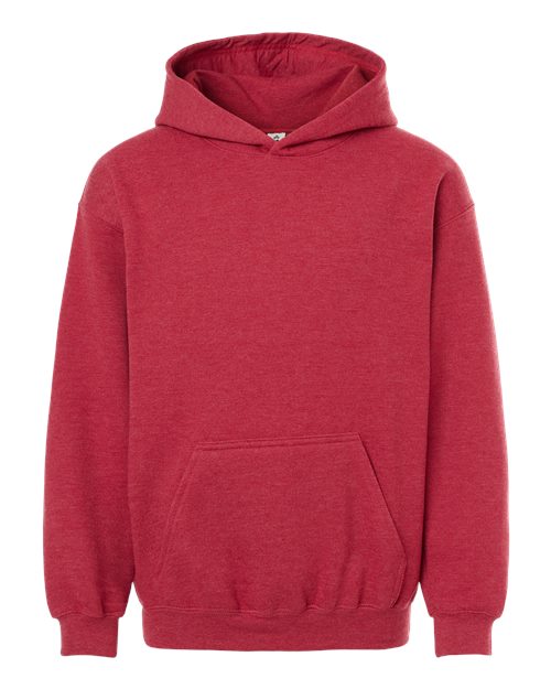 Youth Hooded Sweatshirt - Heather Red Front