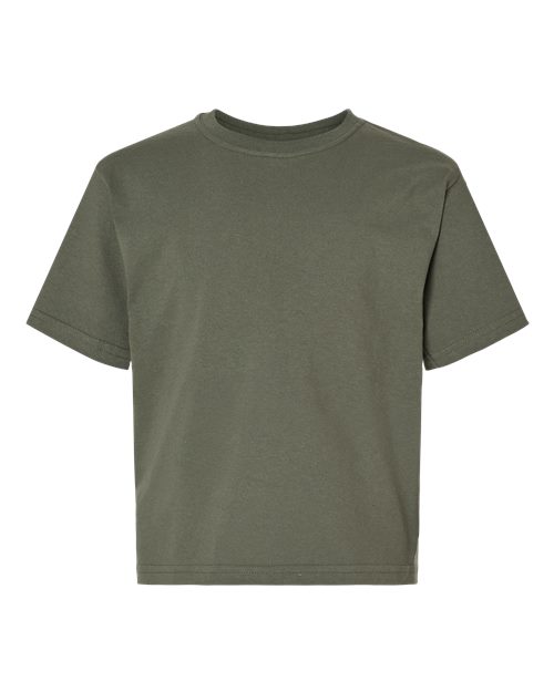 Youth Gold Soft Touch T-Shirt - Military Green Front