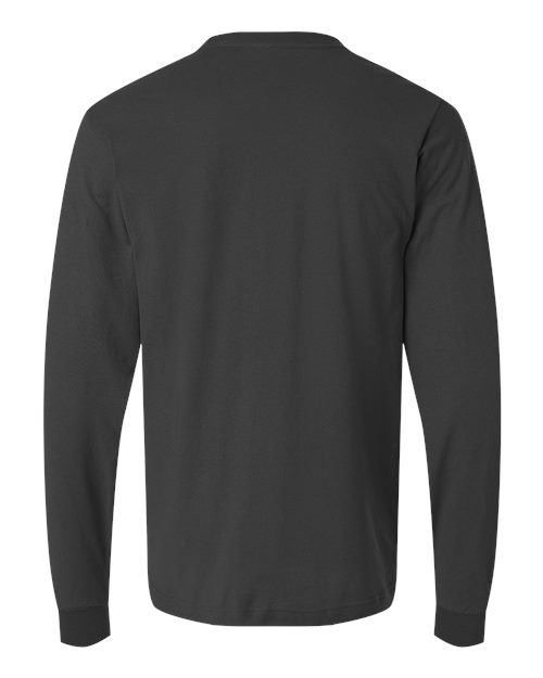 Unisex Fine Jersey Long Sleeve T-Shirt - Charcoal Back