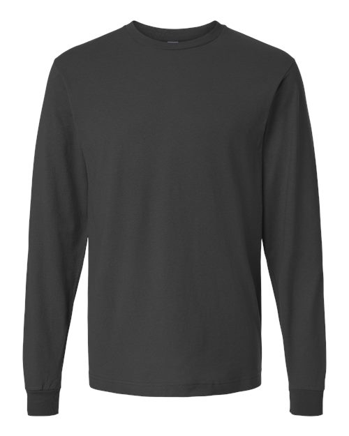 Unisex Fine Jersey Long Sleeve T-Shirt - Charcoal Front