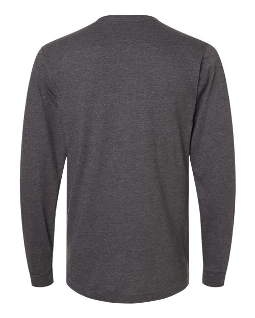 Unisex Fine Jersey Long Sleeve T-Shirt - Heather Charcoal Back