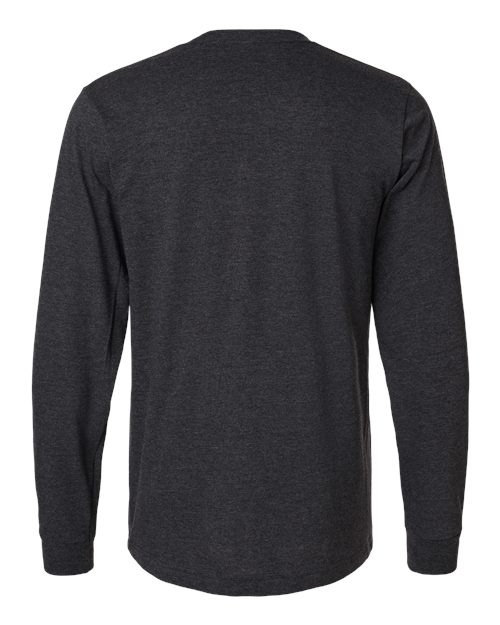 Unisex Fine Jersey Long Sleeve T-Shirt - Heather Graphite Back