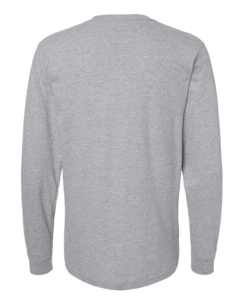 Unisex Fine Jersey Long Sleeve T-Shirt - Heather Grey Back