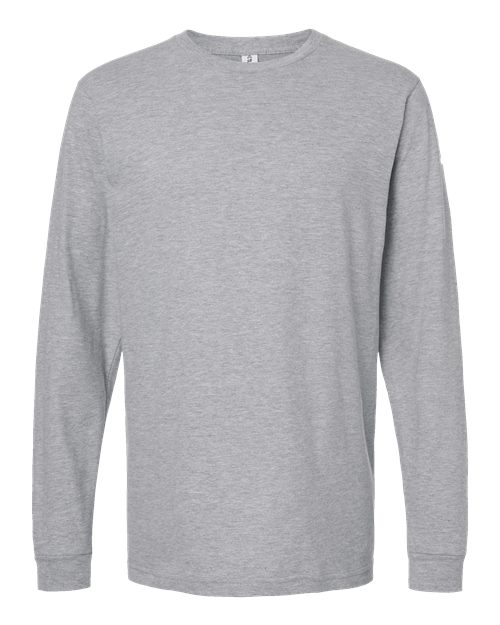 Unisex Fine Jersey Long Sleeve T-Shirt - Heather Grey Front