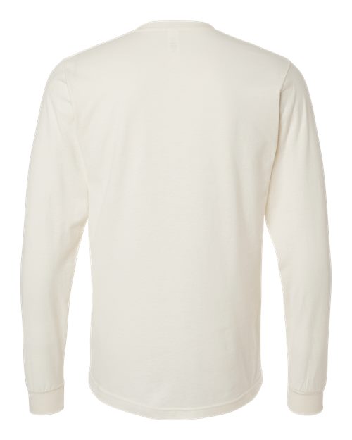 Unisex Fine Jersey Long Sleeve T-Shirt - Natural Back