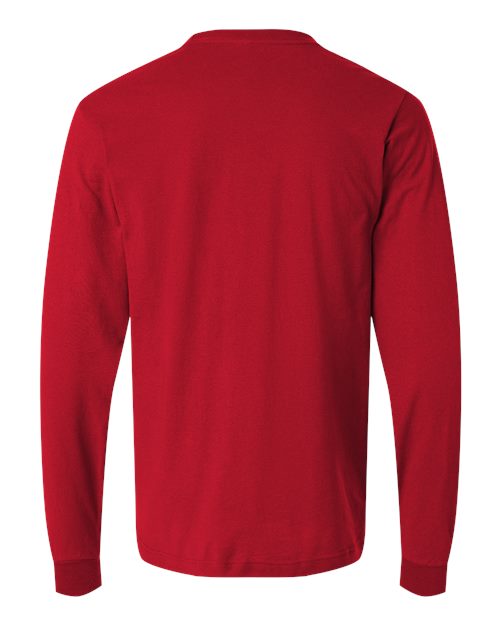 Unisex Fine Jersey Long Sleeve T-Shirt - Red Back