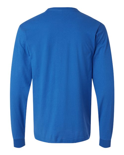 Unisex Fine Jersey Long Sleeve T-Shirt - Royal Back