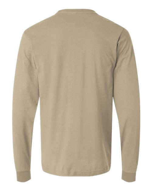 Unisex Fine Jersey Long Sleeve T-Shirt - Sand Back