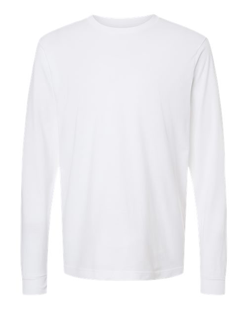 Unisex Fine Jersey Long Sleeve T-Shirt - White Front