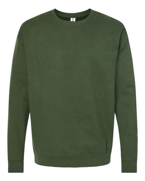 Unisex Fleece Crewneck Sweatshirt - Military Green Front