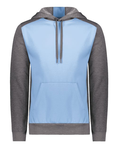 Unisex Eco Revive™ Three-Season Triblend Fleece Hooded Sweatshirt - Columbia Blue/ Carbon Heather Front