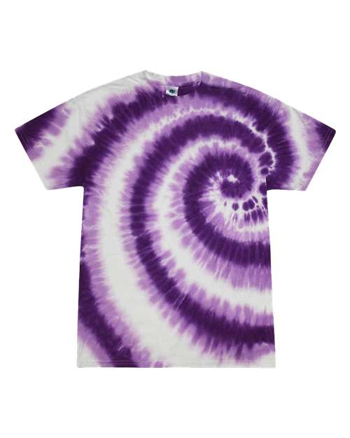 Unisex Multi-Color Tie-Dyed T-Shirt - Swirl Purple Front