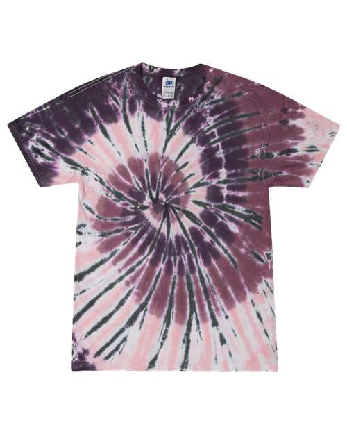 Unisex Multi-Color Tie-Dyed T-Shirt - Cherry Cola Front