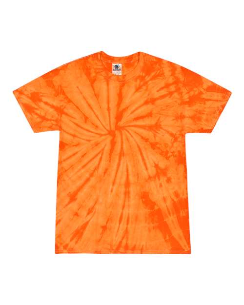 Unisex Multi-Color Tie-Dyed T-Shirt - Spider Orange Front