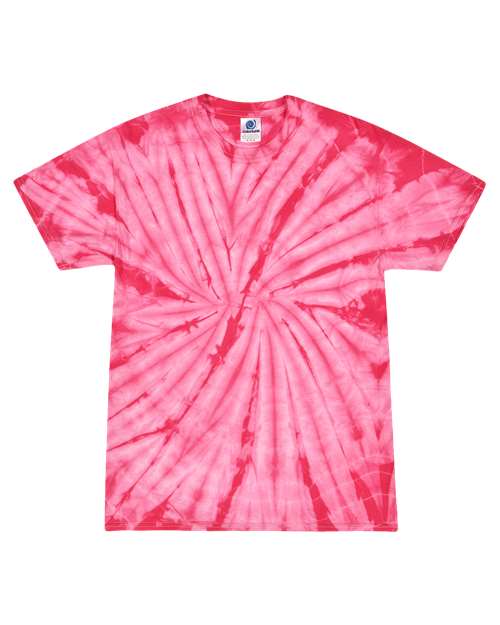 Unisex Multi-Color Tie-Dyed T-Shirt - Spider Pink Front