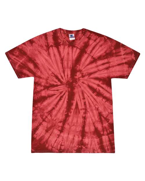 Unisex Multi-Color Tie-Dyed T-Shirt - Spider Crimson Front
