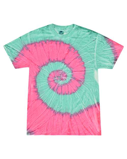 Unisex Multi-Color Tie-Dyed T-Shirt - Mint Fusion Front
