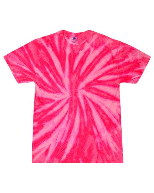Unisex Multi-Color Tie-Dyed T-Shirt - Neon Bubblegum Front
