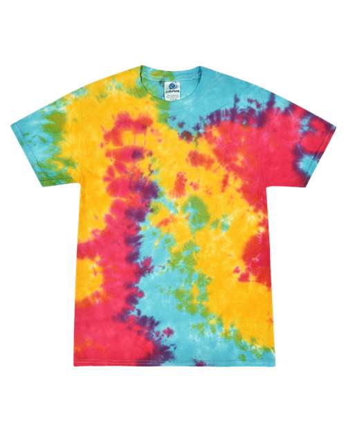 Unisex Multi-Color Tie-Dyed T-Shirt - Multi Rainbow Front