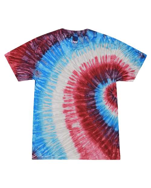 Unisex Multi-Color Tie-Dyed T-Shirt - Fire Cracker Front