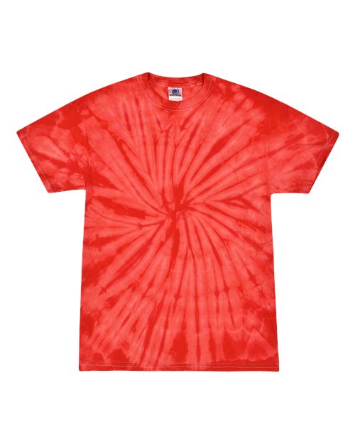 Youth Multi-Color Tie-Dyed T-Shirt - Spider Red Front