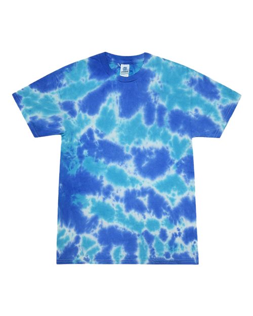 Youth Multi-Color Tie-Dyed T-Shirt - Multi Blue Front