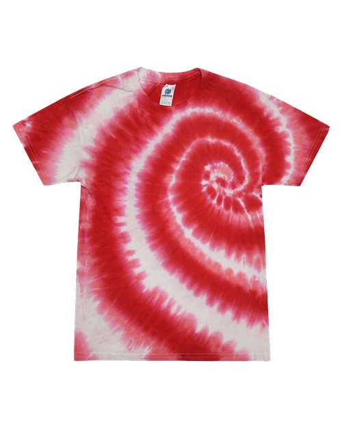 Youth Multi-Color Tie-Dyed T-Shirt - Swirl Red Front