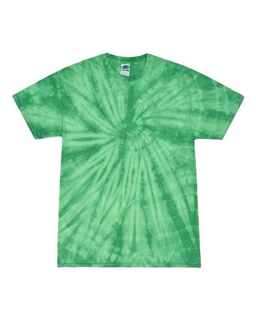 Youth Multi-Color Tie-Dyed T-Shirt - Spider Kelly Front