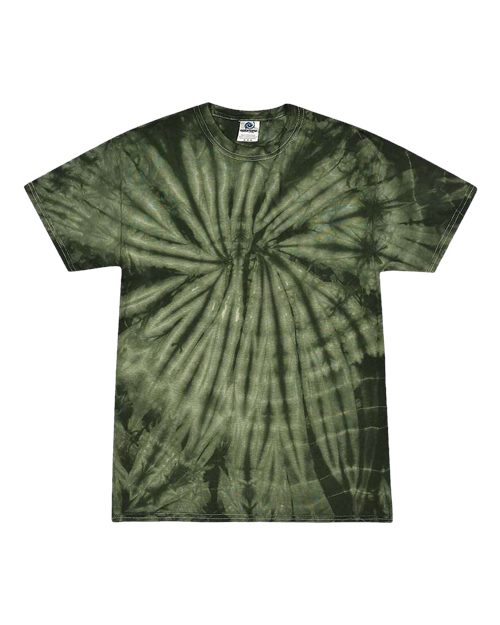 Youth Multi-Color Tie-Dyed T-Shirt - Spider Green Front