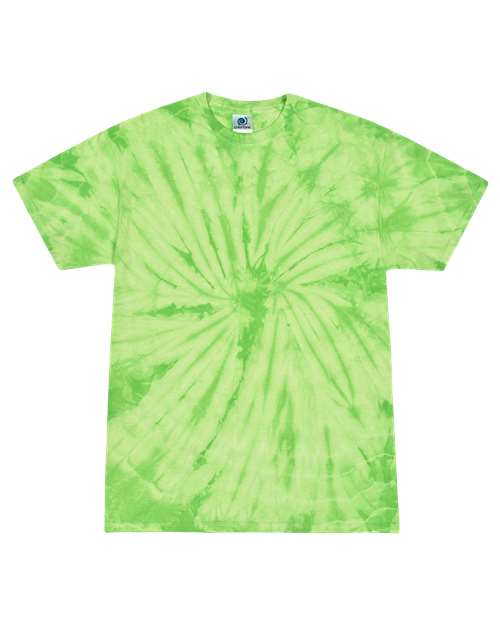 Youth Multi-Color Tie-Dyed T-Shirt - Spider Lime Front