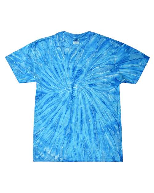 Youth Multi-Color Tie-Dyed T-Shirt - Neon Blueberry Front