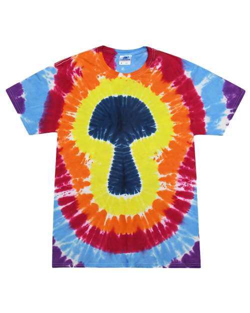 Youth Shapes Tie-Dyed T-Shirt - Multicolor Mushroom Front